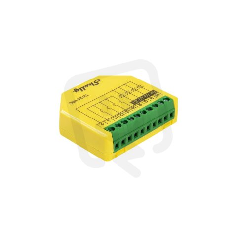 Modul řízení LED pásků Shelly Plus RGBW PM 12/24V DC, WiFi žlutá.