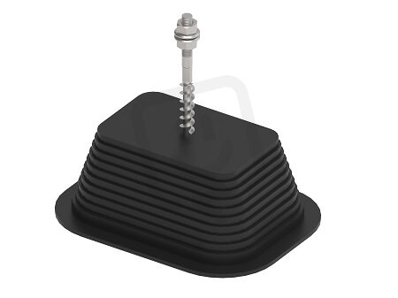 Plastový držák H-160 s betonem na kabelové žlaby, 100mm, plast/beton/StZn 491818