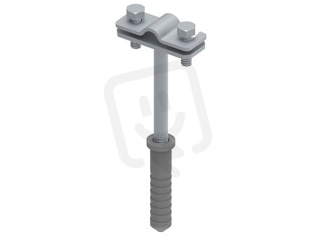 Držák vedení s hmoždinkou L120, drát 8/10mm, hmoždinka 60mm, StZn GROMTOR 311212