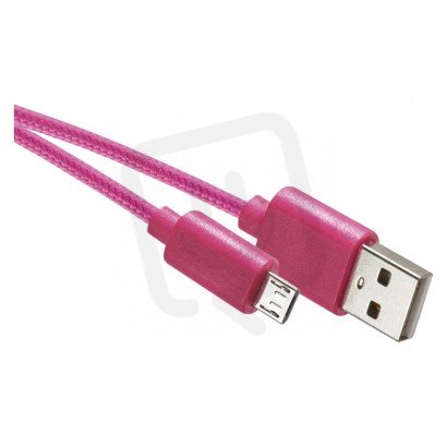 Nabíjecí a datový kabel USB-A 2.0/micro USB-B 2.0, 1 m, růžový EMOS SM7006P