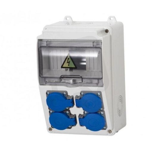 Zásuvková skříň 7M, 4x230V - 7 modulů s