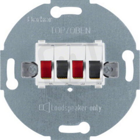 Reproduktorová zásuvka stereo, bílá mat HAGER WDF4800PW2
