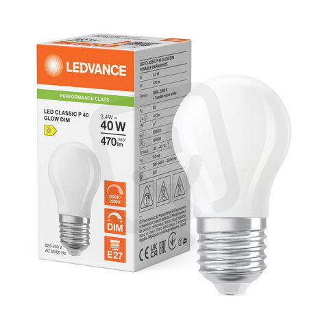 LEDCLP40GLOWDIM3.4W930 FILFR E27 P LEDV