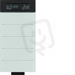 Tlačítkový senzor IR, 5-násobný s termostatem IQ sklo, bílá BERKER 75665690