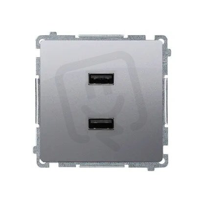 Dvojitá USB nabíječka 2.1 A, 5V DC, 230V, Inox KONTAKT SIMON BMC2USB.01/21