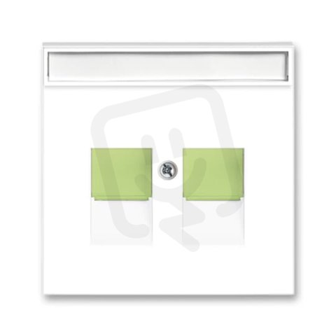 Kryt dvojzásuvky komunikační, clonky 5014M-A11018 42 bílá/ledová zelená Neo ABB