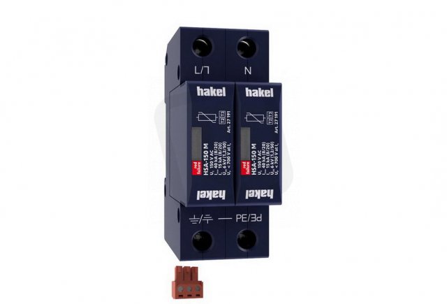 Svodič rázového přepětí HSA-150/2+0 M S SPD typ 2+3 HAKEL 27516