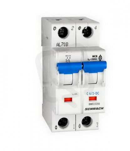 Instalační jistič DC 10 kA, C 6A, 2P SCHRACK BM015206--