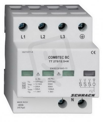 Svodič přepětí COMBTEC BC TT 275/12,5 SCHRACK IS211210-A