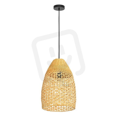 Závěsné svítidlo SAMBUCONA 1xE27 350 černá/RATTAN 40W IP20 EGLO 390237