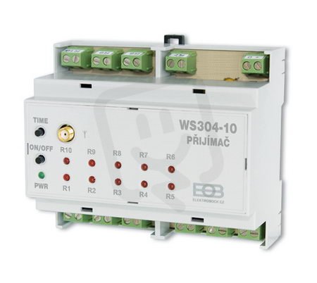 Elektrobock 3304 Přijímač na DIN lištu Un 5VDC 10 kanálový WS304-10-5VDC