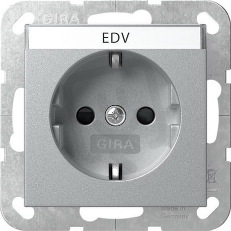 Zásuvka SCHUKO PP + SH System 55 F hliník GIRA 446226