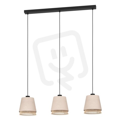 Závěsné svítidlo TABLEY 3xE27 černá/přírodní/bambus 3X40W IP20 EGLO 43976