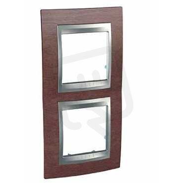 Unica Top rámeček dvojnásobný vertikální Tabaco/Aluminium MGU66.004V.0M4