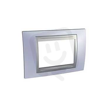 Unica Top rámeček trojmodulový Beryl Blue/Aluminium SCHNEIDER MGU66.103.098