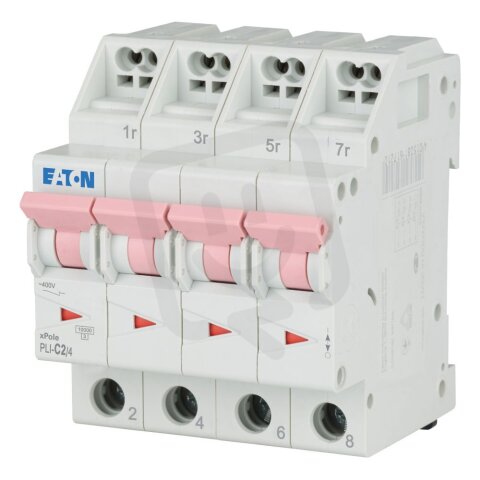 PLI-C2/4 Jistič PLI (bezšroubové svorky nahoře) char C 4-pólový 10kA 2A 101357