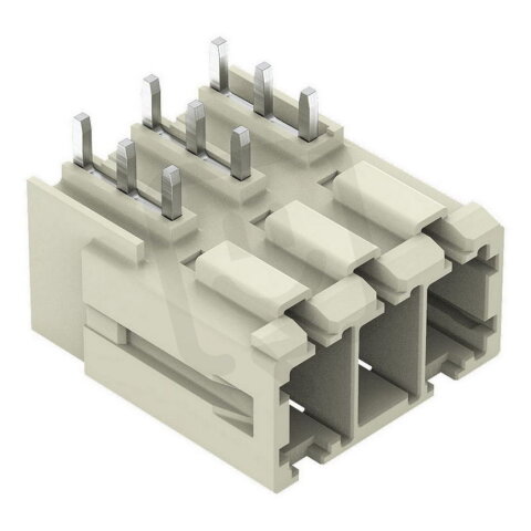 Konektor s pájecími piny THT pájecí kontakt 1,0x1,2 mm úhlové světle šedá 3pól.