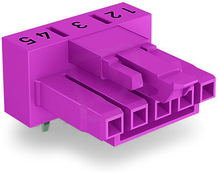 Zásuvka na desky plošných spojů, úhlové, 5pól., Růžová WAGO 890-885/011-000
