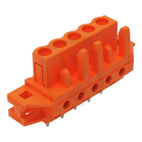 Pružinová svorkovnice THT rovná 5,08 mm oranžová 5pól. WAGO 232-165/031-000