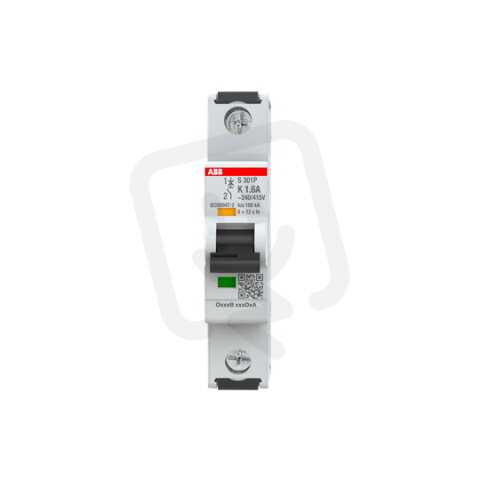 S301P-K1,6 1 fázový jistič 1.6 A char. K 25kA ABB 2CDS381001R0257