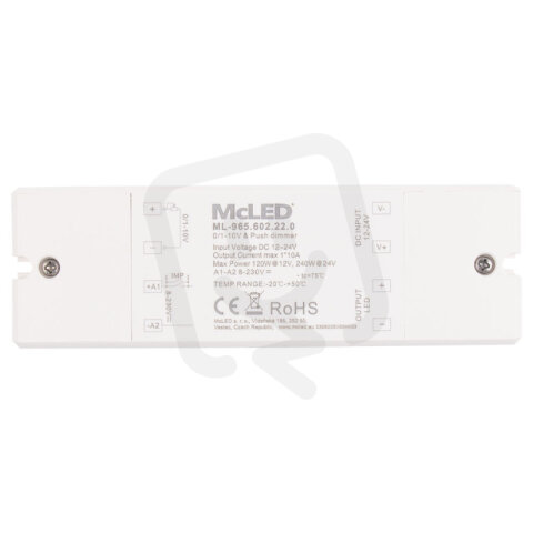 Stmívač řízený 0-10V/push dim, 1x 10 A MCLED ML-965.602.22.0