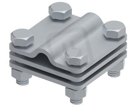 Křížová svorka L 55 na drát a pásku s mezidestičkou 8/10mm, páska 30mm StZn