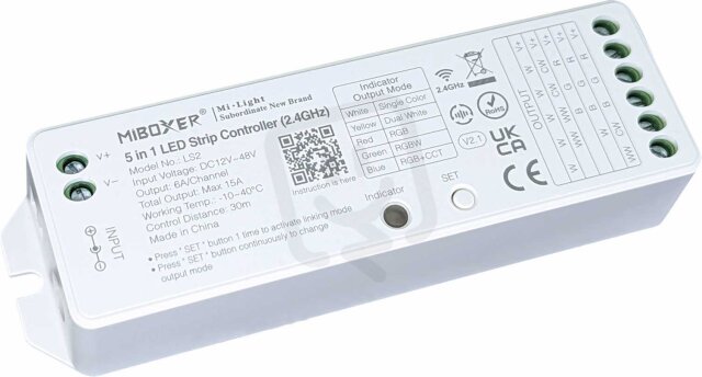 LED CONTROLLER 5in1 MONO/RGB/RGBW/CCT (FUT-LS2) GREENLUX GXLS605
