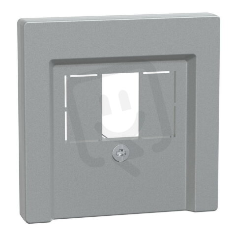 Centrální deska, Merten System M, s obdélníkovým otvorem, aluminium, matný plast