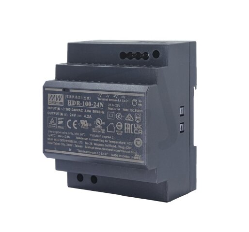Zdroj na DIN 90W 12V MEAN WELL HDR-100-12N