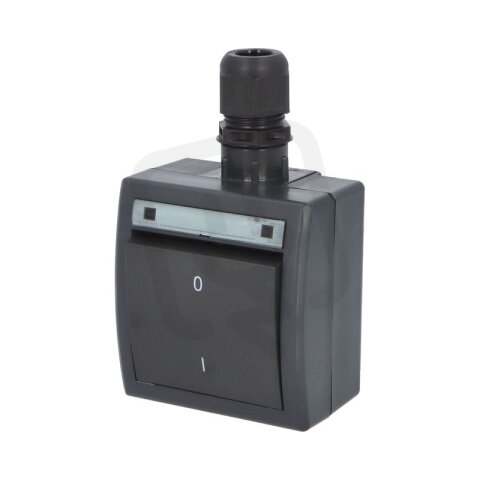 ATLAS 2K IP65 Spínač dvoupólový č.2 s vývodkou M20, na povrch, antracitový