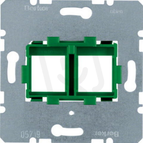 Nosná deska se zeleným úchytem pro 2-nás. Modular-Jack HAGER WDF4714G