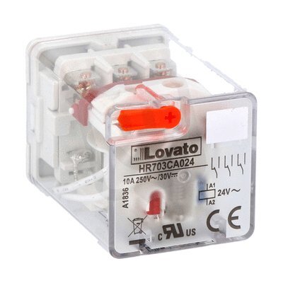 Lovato HR703CA024 Průmyslové relé 11 pinů 3 zap/vyp 10A 24VAC+LED