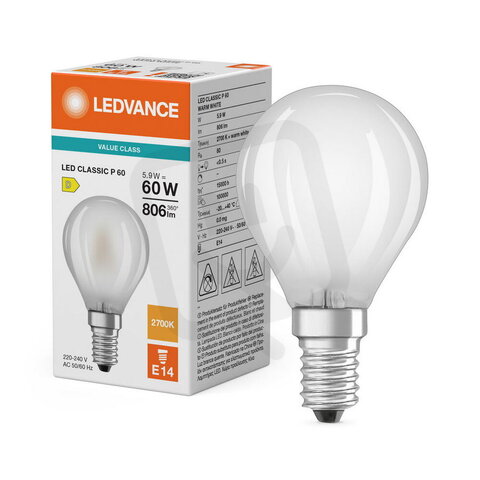 Světelný zdroj LED CLASSIC P V 5.9W 840 Frosted E14 LEDVANCE 4099854785368