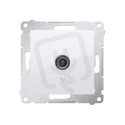 Zásuvka anténní TV jednoduchá koncová, pouze pro individuální instalace, bílá