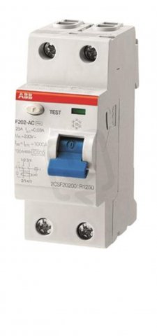 F202A-25/0,5 proudový chránič dvojpólový 25 A 500 mA A ABB 2CSF202101R4250