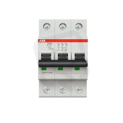 S203M-D13 3 fázový jistič 13 A char. D 10kA ABB 2CDS273001R0131
