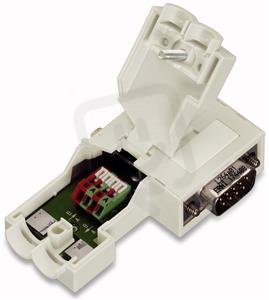 Konektor průmyslové sběrnice PROFIBUS, se zástrčkou D-Sub, 9pól., světle šedá