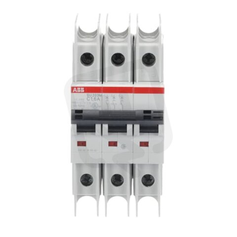 ABB SU203M-C1,6 jistič char. C 10kA 1,6A 3P  dle UL489 a CSA 22.2 No. 5