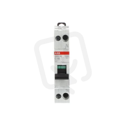 Jednofázový jistič s nul. pólem SN201M-C16 16 A char. C 10kA ABB 2CSS275101R0164