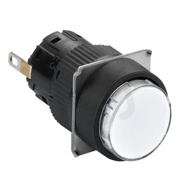 Signálka, 16 mm, LED, 24 V, konektor, bílá SCHNEIDER XB6EAV1BP