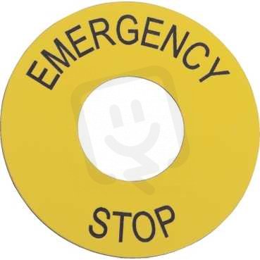 Schneider ZB2BY9330 ŠTÍTEK D60/24,5 Ž-Č (EMERGENCY STOP)