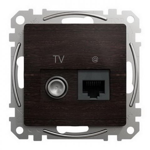 Sedna D/E Datová zásuvka RJ45 kat.6 UTP+TV individuální Wenge SCHNEIDER