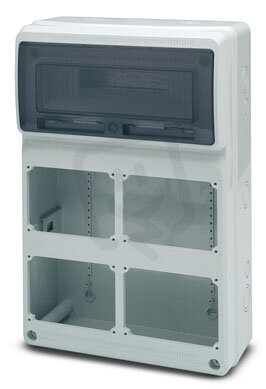 Skříň 3970 AcquaCOMBI IP65 16 modulů 500x330x155mm (pro blok. zásuvky) FAMATEL