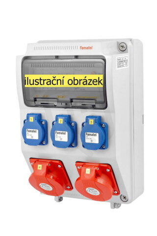 Zásuvková skříň ZSF30200000.0/3958 IP44 jištěná bez chrániče FAMATEL v516-6kA