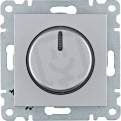 Stmívač otočný 60-600 W, stříbrná mat HAGER WL4012