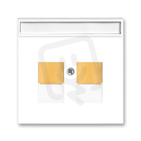 Kryt dvojzásuvky komunikační clonky 5014M-A11018 43 bílá/ledová oranžová Neo ABB