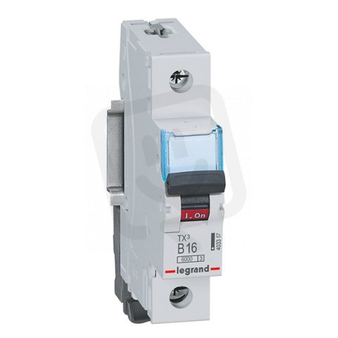 TX3 JISTIČ, 1 PÓLOVÝ, CHAR. B, 16A 6000A LEGRAND 403357