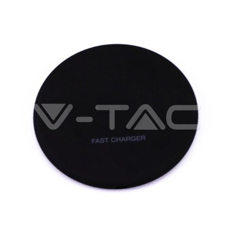 Wireless Charger 5A Fast Charging Round Black , VT-1210 V-TAC SKU7708