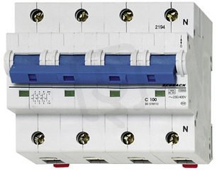 Instalační jistič 20 kA, D 100A, 3+N SCHRACK BR598910--