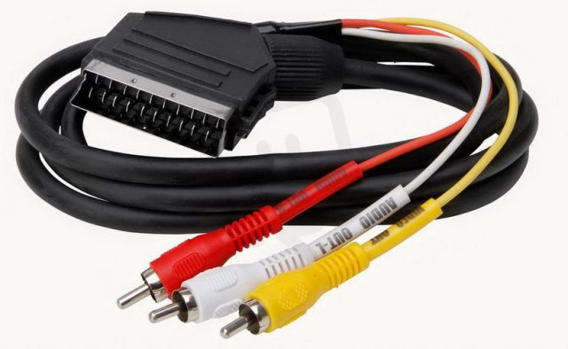 Scart kabel 1 SCART / 3 TULP, 1,5 m